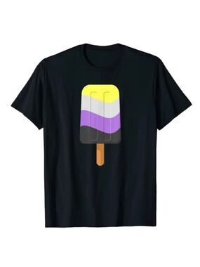 🌈 T-Shirt--"Non-Binary Pride" in Black, Men's size XL. ✴️LAST ONE✴️